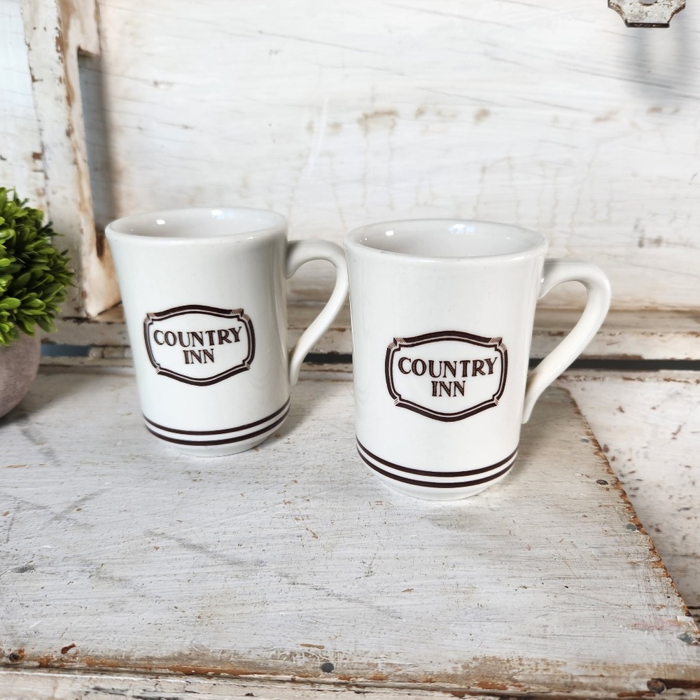 Vintage Buffalo China Country Inn Restaurant Ware Coffee Mug Set of 2 Hotel Ware